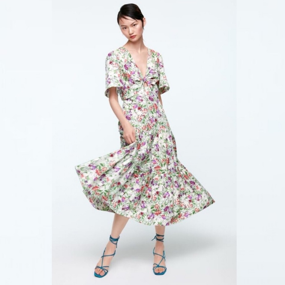 Zara floral midi dress